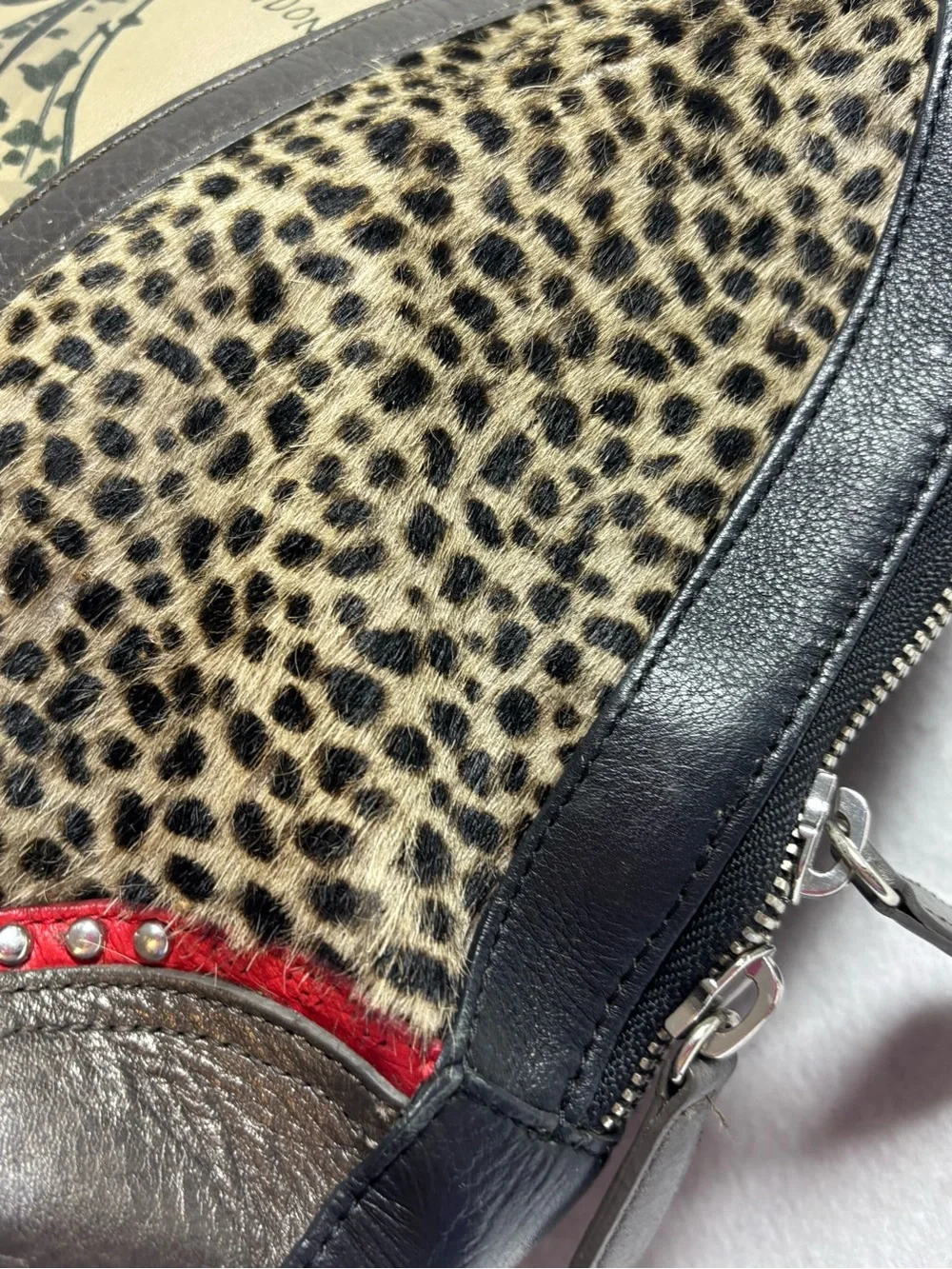 Retired Authentic Brighton “Luxury – The Art of Deco” Large Satchel Leopard Hair